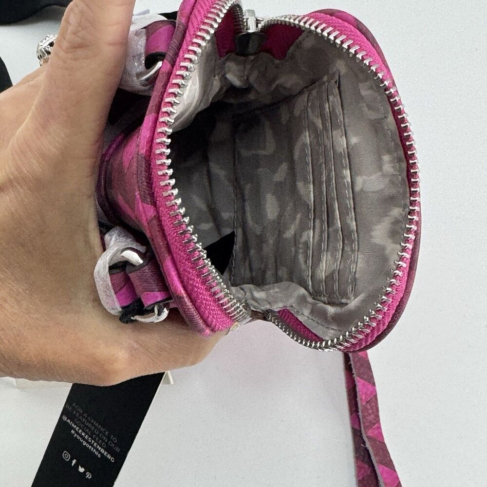 Aimee Kestenberg Leather Phone Crossbody Bag  Soft Capri Magenta Diamond Tassel - Picture 7 of 10